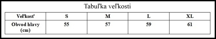 tabulka velkosti klobuk